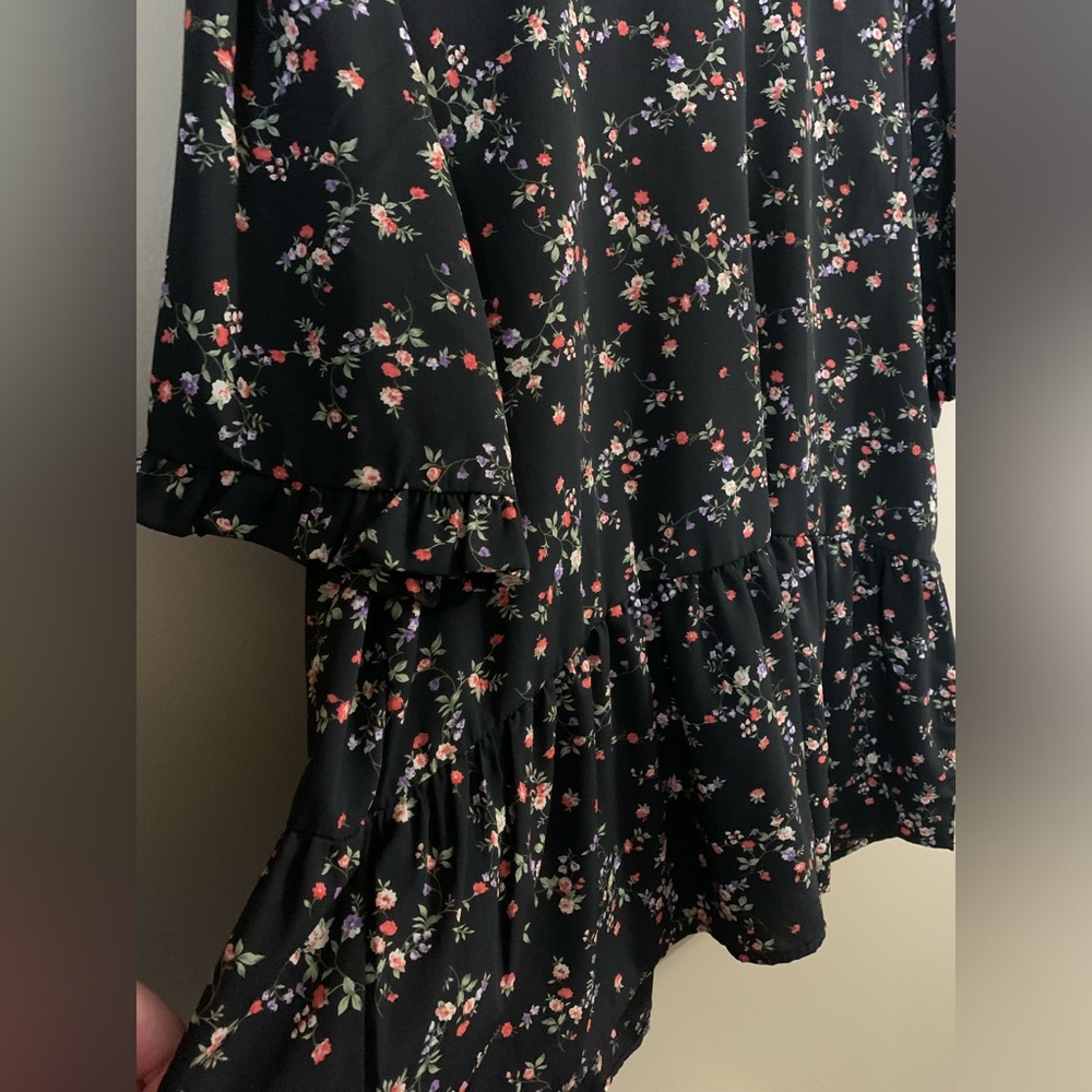Orange Creek Black Floral Blouse